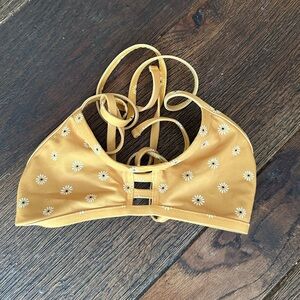 Jolyn yellow bikini top with daisy flower design